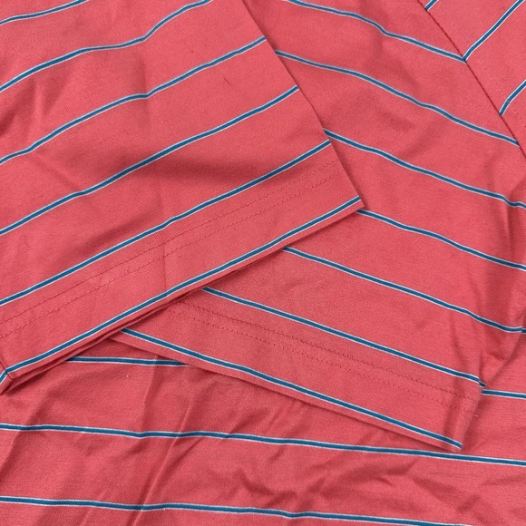 VTG Peter Millar‎ Polo Shirt Mens Medium Cotton Short Sleeve Red Blue Stripes - Picture 8 of 9